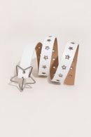 PU Leather Star Shape Buckle Belt