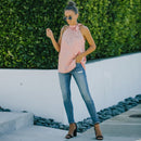 Printed Sleeveless Halter Neck Top