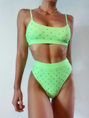 Women's Print Cami Top & Triangle Bikini Set