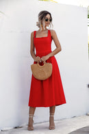 Square Neck Backless Dress