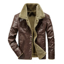 Winter New Men Leather Jackets PU Warm Thick Fur Male Fleece Jackets