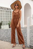 Ruffle Strap Wide Leg Jumpsuit