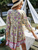 Bohemian Tassel Tie Tiered Dress