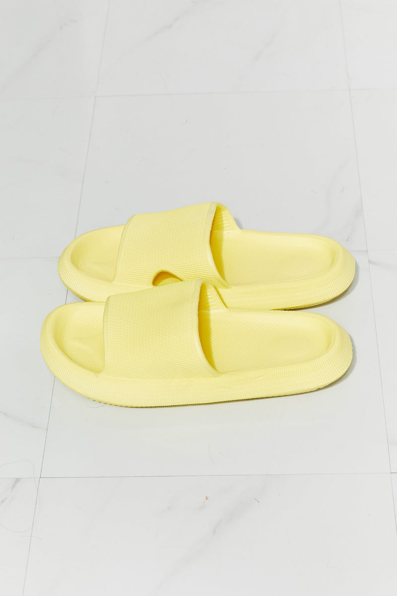 MMShoes Arms Around Me Open Toe Slide in Yellow