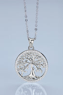 Adored 925 Sterling Silver Moissanite Tree Pendant Necklace