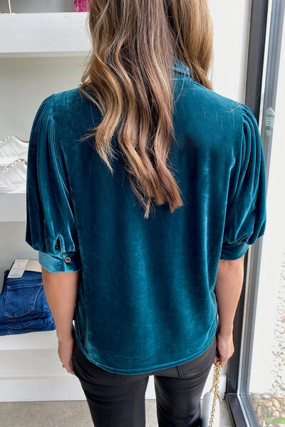 Tie Neck Half Sleeve Blouse