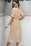 Ditsy Floral Button Down Midi Dress with Pockets