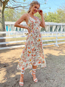 Floral Twist Front Tie Waist Dress