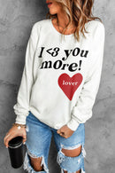 Heart Letter Graphic Long Sleeve Sweatshirt