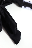 Black White Dot Print Halterneck Tankini Set