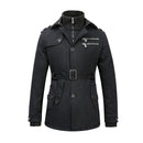 Men Jacket Thick Fleece Windproof Coats Mid-Length Lapel Collar Men Clothing