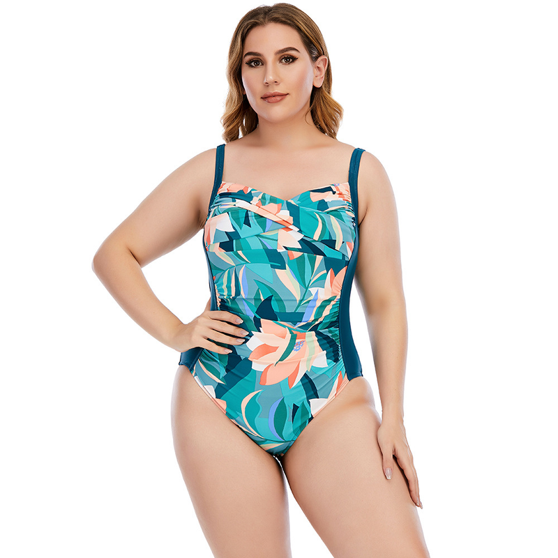 Large Size One-Piece Women's Floral Swimwear