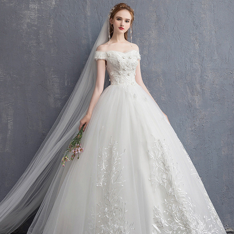 One-shoulder Bride Was Thin, High-waisted, Pregnant Women, Simple And Small, Tailed
