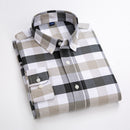 Men's All-match Cotton Plaid Long-sleeved Shirt