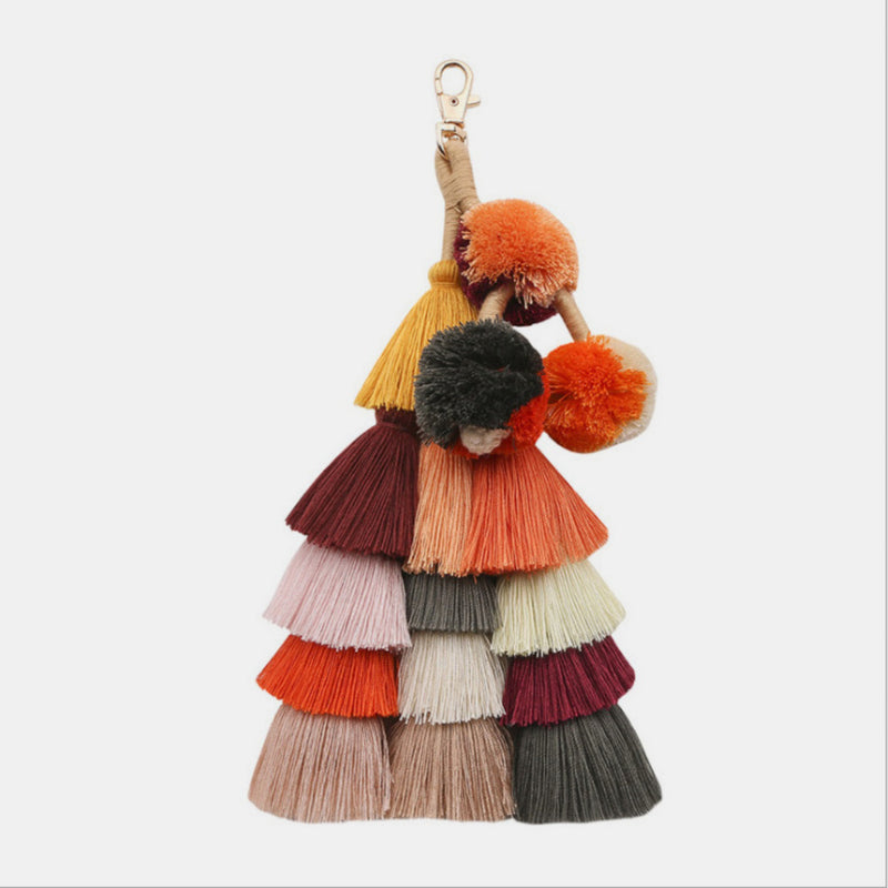 Tassel Cotton Cord Alloy Key Chain