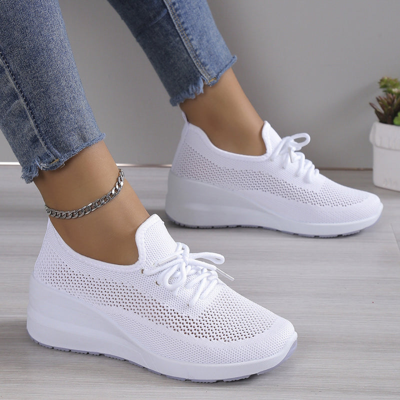 Mesh Breathable Platform Athletic Shoes