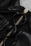 Lace Up PU Leather Cami and Split Skirt Set