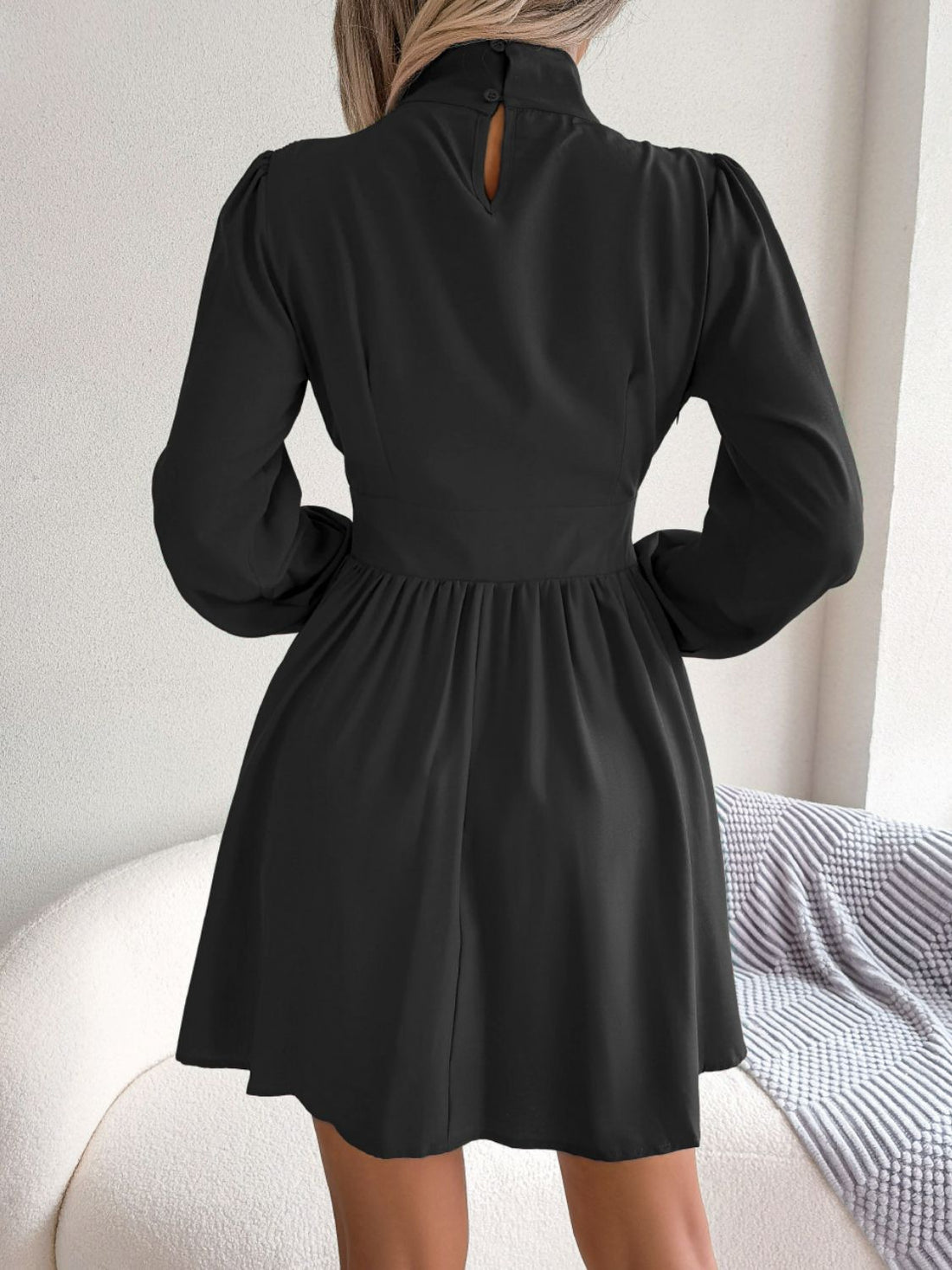 Cutout Turtleneck A-Line Mini Dress Cutout Turtleneck A-Line Mini Dress