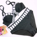 Women's Color-blocking Push-up Bikini Set