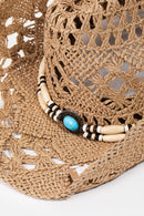 Fame Cutout Strap Weave Straw Hat