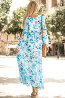 Floral Surplice Split Tie Waist Maxi Dress