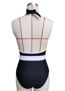 Women's Solid Color One-Piece Swimsuit with Belt