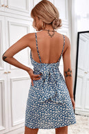 Ditsy Floral Spaghetti Strap Backless Dress