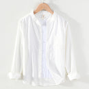 Mens Corduroy Long Sleeve Stand Collar Shirt