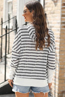 Plaid Half Button Dropped Shoulder Hoodie