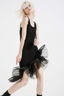 Sleeveless Scoop Neck Spliced Tulle Dress