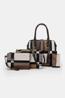 4-Piece Color Block PU Leather Bag Set