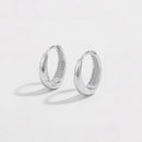 925 Sterling Silver Inlaid Zircon Huggie Earrings