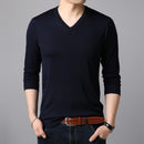 Long-sleeved Solid Color Casual Young Men's Bottoming Shirt