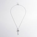 925 Sterling Silver Inlaid Zircon Key Shape Necklace