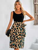 Printed Scoop Neck Sleeveless Dress