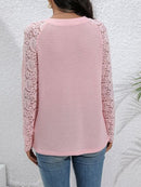 Half Button Raglan Sleeve Blouse