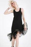 Sleeveless Scoop Neck Spliced Tulle Dress