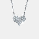 Moissanite 925 Sterling Silver Heart Necklace