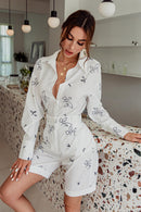 Printed Shirt and Cuffed Bermuda Shorts Set