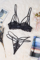 Adjustable Strappy Lace Bra and Panty Set