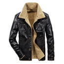 Winter New Men Leather Jackets PU Warm Thick Fur Male Fleece Jackets