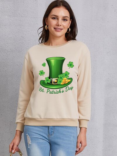 ST. PATRICK'S DAY Round Neck Dropped Shoulder Sweatshirt