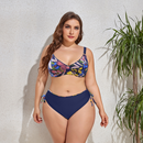 Sexy Split Large Size Printing Women's Swimwear