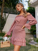 Polka Dot Smocked Off-Shoulder Dress