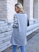 Zebra Print Round Neck Long Sleeve T-Shirt