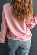 Heart Round Neck Dropped Shoulder Sweatshirt