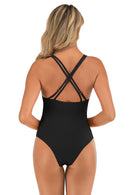 Gathered Detail Deep V One-Piece Swimsuit