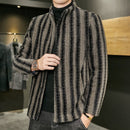 Gold Mink Woolen Coat Men's New Stand-up Collar Windbreaker