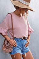 Flare Sleeve Round Neck Tee