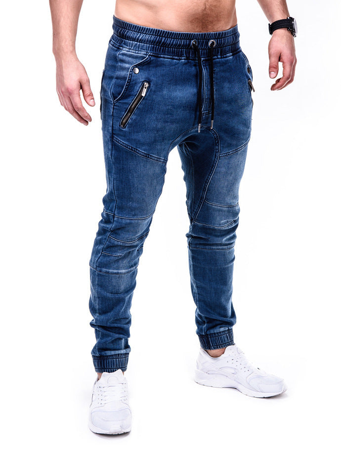 Washed Denim Casual Pants Bunch Jeans